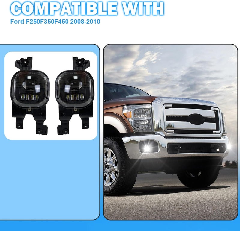 BOXLIGHT LED Fog Lights Assembly Compatible With Ford F250/F350/F450 2008-2010 Front Bumper Driving Fog Lamp Kits Fog Light - Image 5